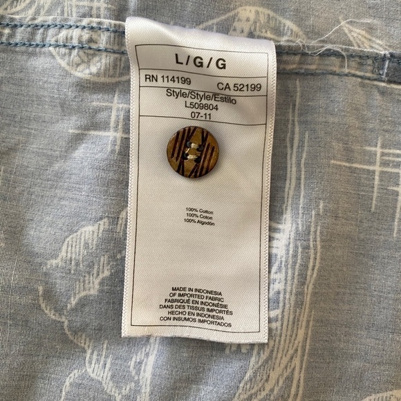 QUIKSILVER Hawaiian Themed Aloha Sort Sleeve Collared Shirt Men L Large - Picture 6 of 7